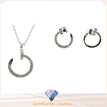 Boucles d&#39;oreilles en argent plaqué or argent et argent sterling Ensemble de bijoux à la mode design Circle Set Robe de mariée pour femme S3258